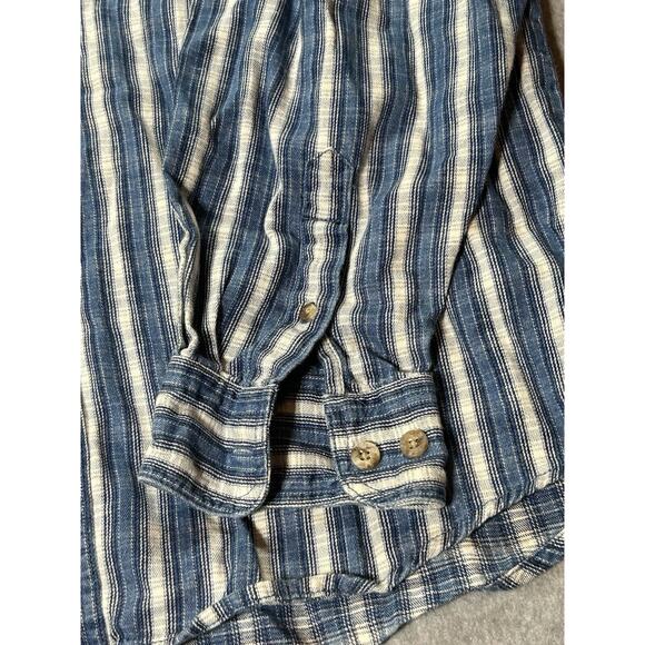 Vtg Wrangler Rugged Wear Shirt Mens Large Button Up Long Sleeve Western Striped - Picture 7 of 10